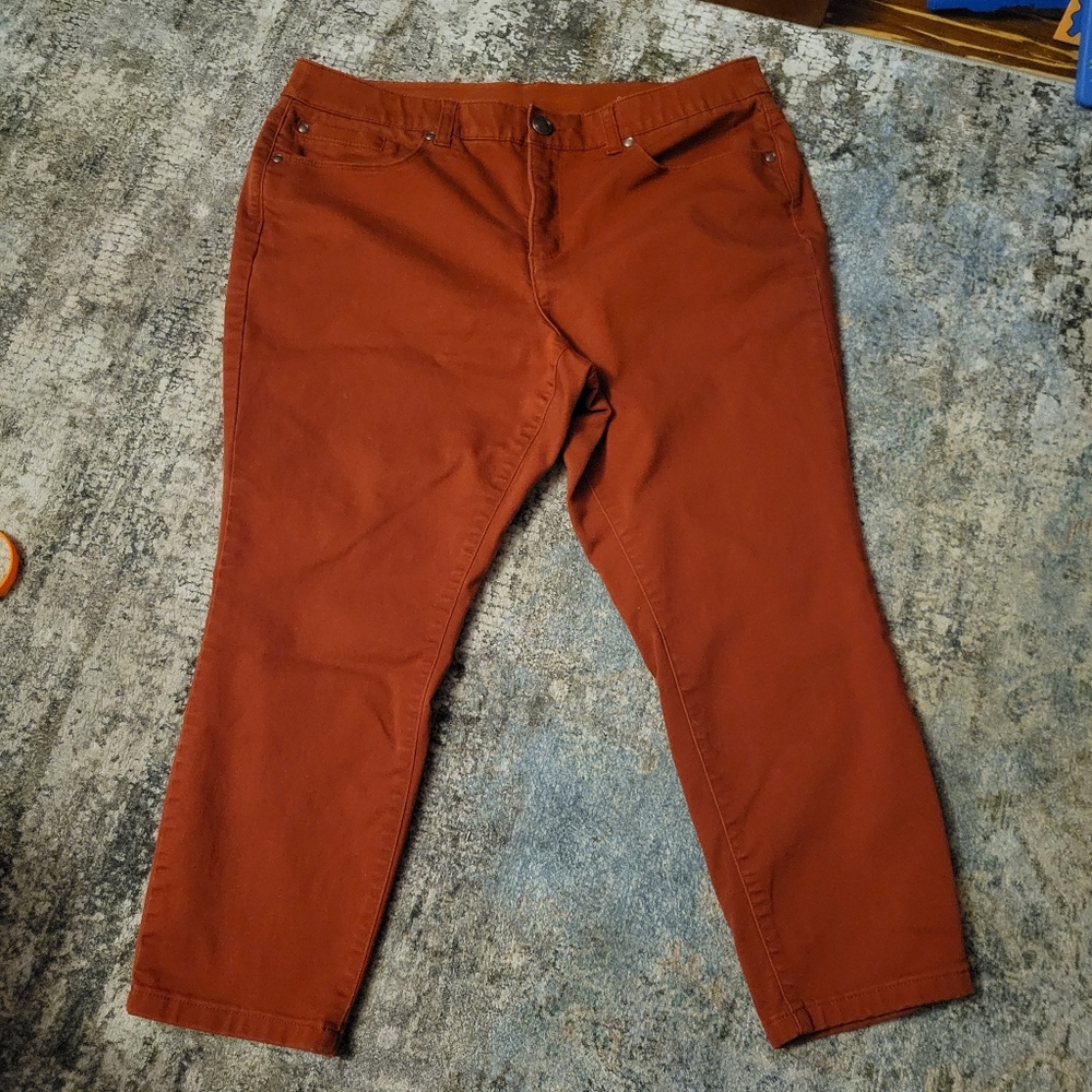Christopher & Banks Rust Capris Size 14P